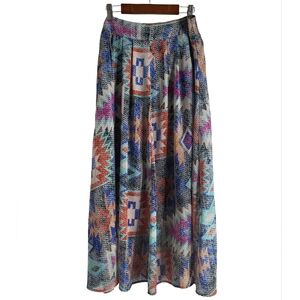 Under Skies Colorful Geometric A-Line Skirt